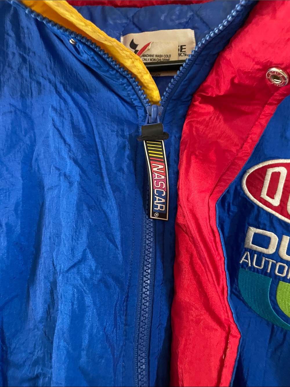 Kids Colorblock Racing Jacket in Blue/Yellow - Picture 3 of 6